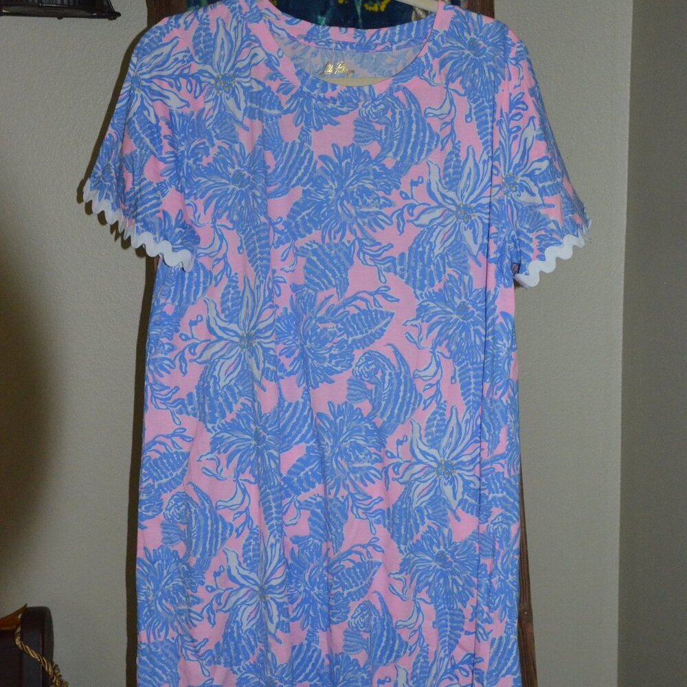 NEW LILLY PULITZER Cody short sleeve dress in conch shell pink Size XL